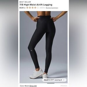 7/8 High-Waist Airlift Legging - Black - L